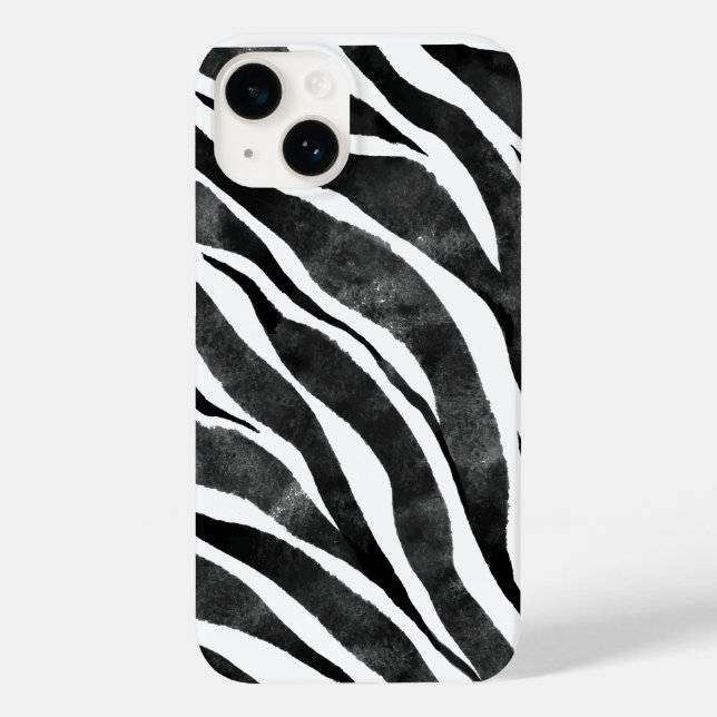 Schwarz-weiße Zebra-Tierausdruck Case-Mate iPhone Hülle (Rückseite)