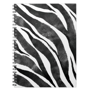 Schwarz-weiße Zebra-Tierausdruck Notizblock
