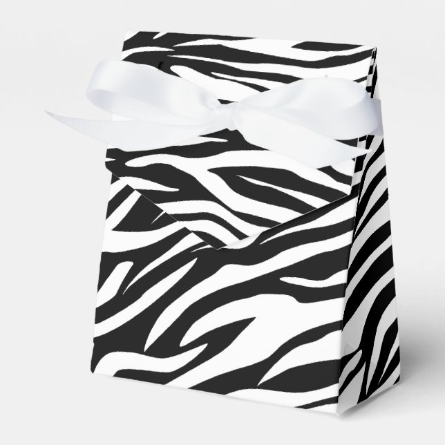Schwarz-weiße Zebra-Tierhochzeit Geschenkschachtel (Vorderseite)