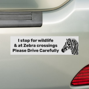 Schwarz-weiße Zebra Wildlife Drive vorsichtig Autoaufkleber