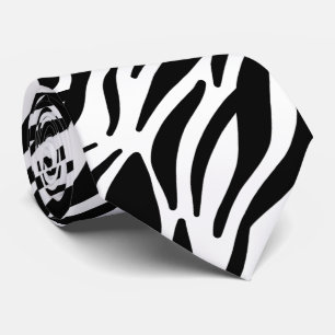 Schwarz-weiße Zebrastreifen Elegante Muster Cool Krawatte