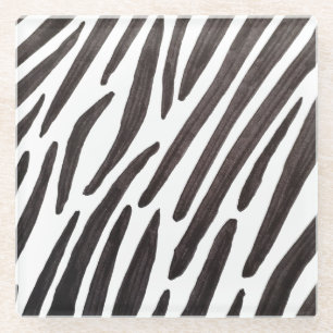 Schwarz-weiße Zebrastreifen Glasuntersetzer