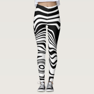 Schwarz-weiße Zebrastreifen-Leggings oder Farbausw Leggings