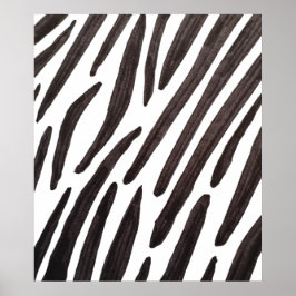 Schwarz-weiße Zebrastreifen Poster
