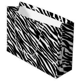 Schwarz-weiße Zebrastreifen, Zebrafelldruck Große Geschenktüte