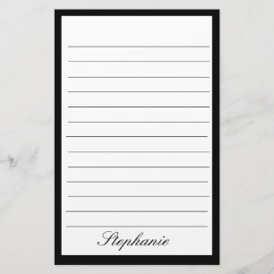 Schwarz-weiße Zeilenumbrüche Monogrammnamen benutz Briefpapier