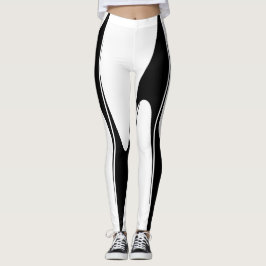Schwarz-weiße zeitgenössische Designer-Tänzer-Art Leggings