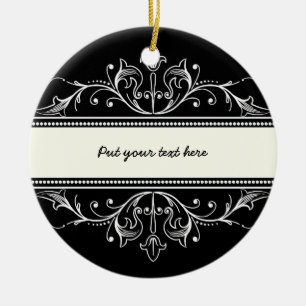 Schwarz-weiße Ziergegenstände Keramikornament