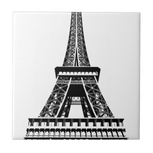 Schwarz-weißen Eiffelturm Paris Frankreich Kunst K Fliese