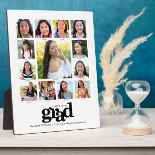 Schwarz-weißer Abschluss K-12 FotoCollage Moderne Fotoplatte