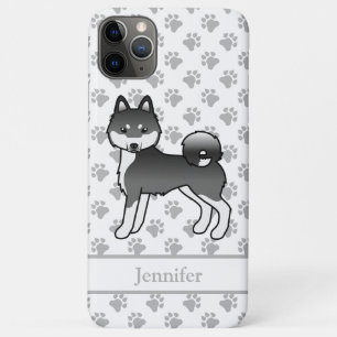 Schwarz-weißer Alaskan Klee Kai, süßer Hund & Name Case-Mate iPhone Hülle