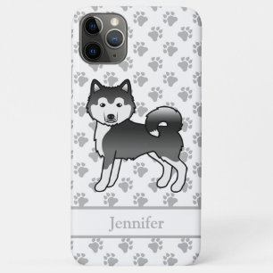 Schwarz-Weißer Alaskan Malamute Süßer Hund & Name Case-Mate iPhone Hülle