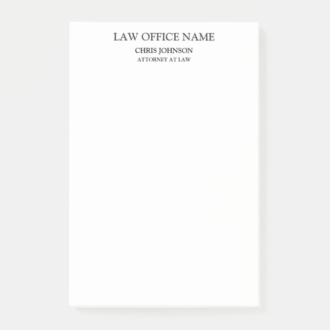 Schwarz-weißer Anwalt im Juristenprofil Post-it Klebezettel (Vorderseite)