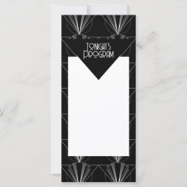 Schwarz-weißer Art Deco Gatsby-Programm