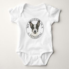 Schwarz-weißer Australian Cattledog großer Bruder Baby Strampler