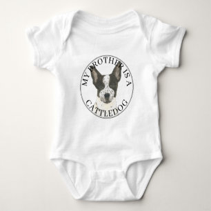 Schwarz-weißer Australian Cattledog großer Bruder Baby Strampler