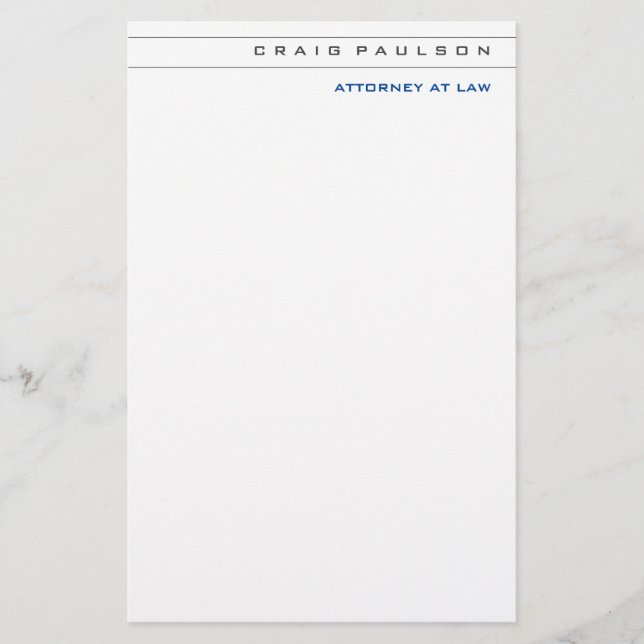 Schwarz-weißer Berater Rechtsanwalt Briefpapier (Vorderseite)