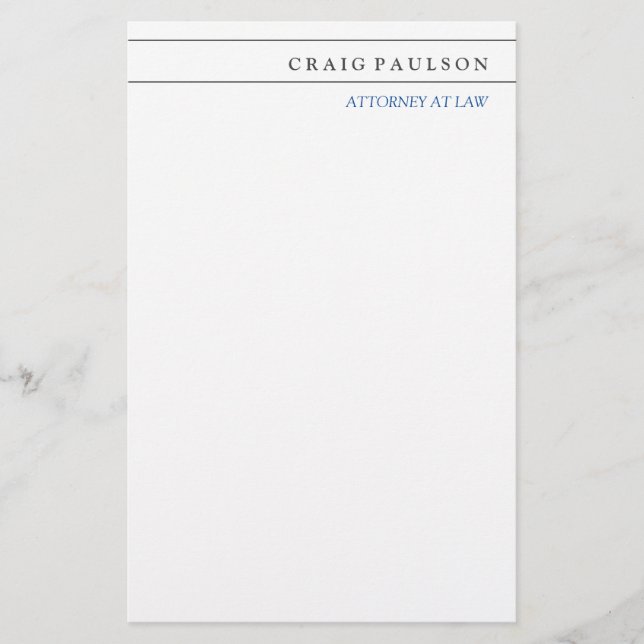 Schwarz-weißer Berater Rechtsanwalt Briefpapier (Vorderseite)