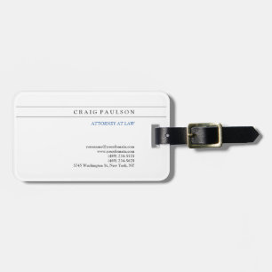 Schwarz-weißer Berater Rechtsanwalt Gepäckanhänger