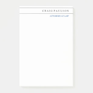 Schwarz-weißer Berater Rechtsanwalt Post-it Klebezettel