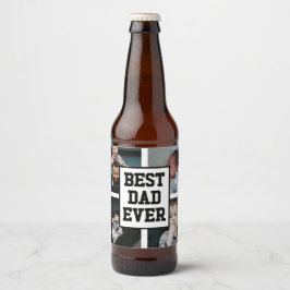 Schwarz-weißer bester Vater je benutzerdefiniertes Bierflaschenetikett