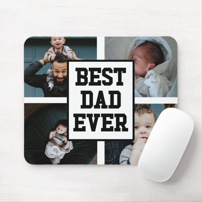 Schwarz-weißer bester Vater je benutzerdefiniertes Mousepad (Mit Mouse)