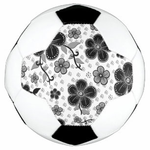 Schwarz-weißer Blumenprint Fußball