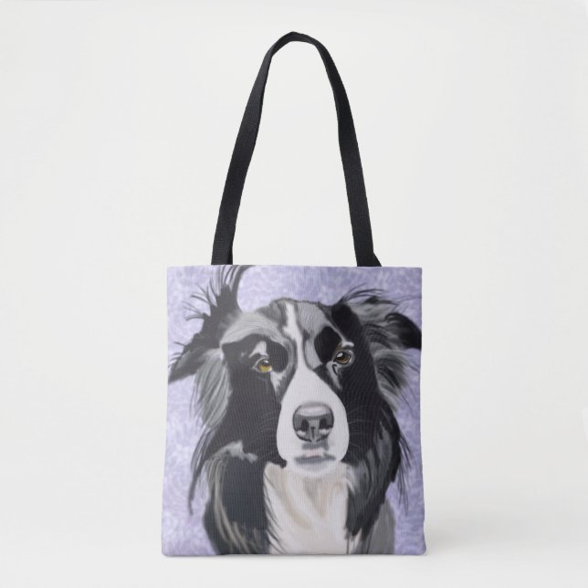 Schwarz-weißer Border Collie (Vorderseite)