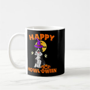 Schwarz-weißer Border Collie-Hund Hexe Glücklich Kaffeetasse