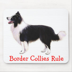 Schwarz-weißer Border Collie Welpe Mousepad