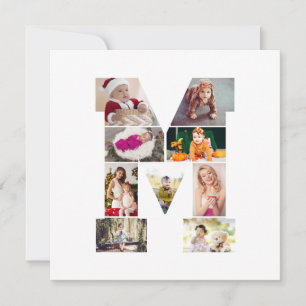 Schwarz-weißer Buchstabe M-Fotocollage Karte