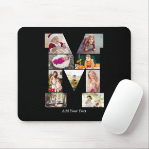 Schwarz-weißer Buchstabe M-Fotocollage Mousepad