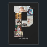 Schwarz-weißer Buchstabe P Foto-Collage Magnetkarte<br><div class="desc">Diese Monogramm-Foto-Collage ist ein personalisiertes Design,  das ein auffälliges Monogramm (Initialen oder ein Buchstabe) mit einer Sammlung von Fotos kombiniert,  die künstlerisch darin oder darum herum angeordnet sind. Es ist eine stilvolle Möglichkeit,  Erinnerungen zu präsentieren und gleichzeitig eine einzigartige,  elegante Note für die Dekoration oder Geschenke hinzuzufügen.</div>