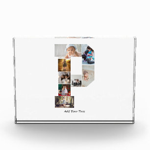 Schwarz-weißer Buchstaben-P-Foto-Collage Fotoblock