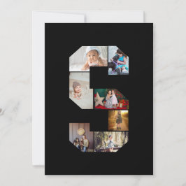 Schwarz-weißer Buchstaben-S-Foto-Collage Ankündigung