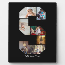 Schwarz-weißer Buchstaben-S-Foto-Collage Fotoplatte