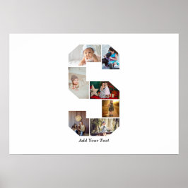 Schwarz-weißer Buchstaben-S-Foto-Collage Poster