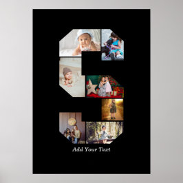 Schwarz-weißer Buchstaben-S-Foto-Collage Poster