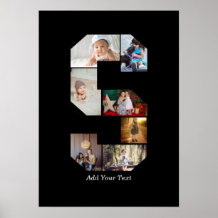 Schwarz-weißer Buchstaben-S-Foto-Collage Poster