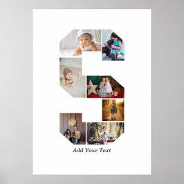 Schwarz-weißer Buchstaben-S-Foto-Collage Poster