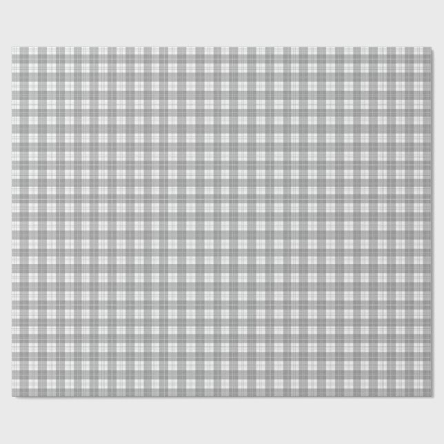 Schwarz-weißer Büffel-Karostoff Geschenkpapier (Flach)
