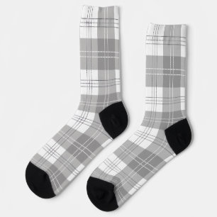 Schwarz-weißer Büffel-Karostoff Socken