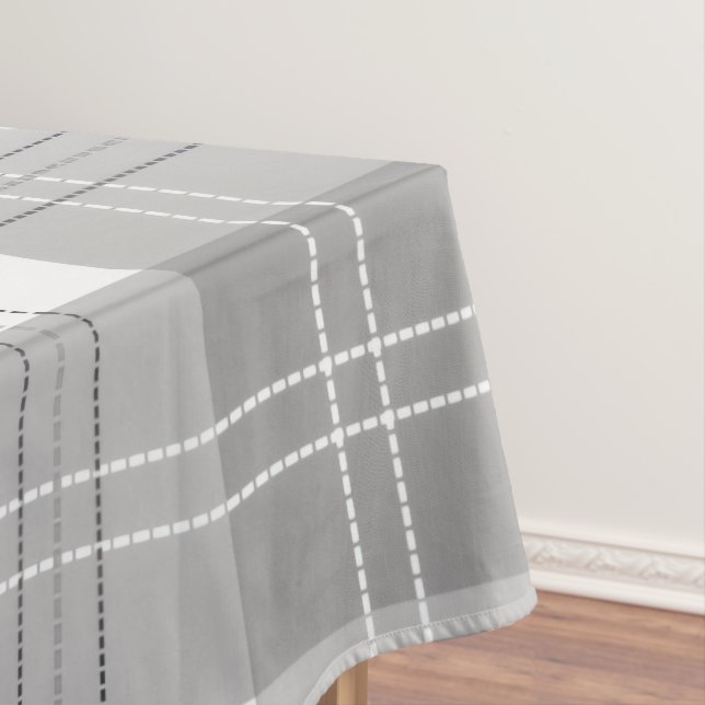 Schwarz-weißer Büffel-Karostoff Tischdecke (Beispiel)