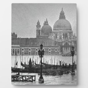 Schwarz-weißer Canal Venedig Italien Reisen Fotoplatte