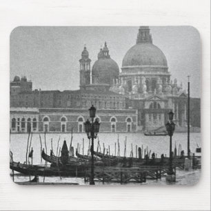 Schwarz-weißer Canal Venedig Italien Reisen Mousepad