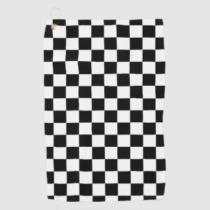 Schwarz-weißer Checked Checked Checked Karo Golfhandtuch