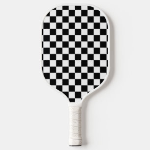 Schwarz-weißer Checked Checked Checked Karo Pickleball Schläger