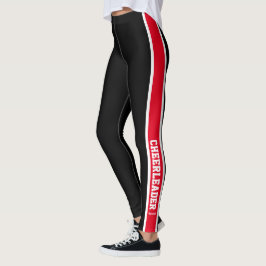 Schwarz-weißer Cheerleader Leggings