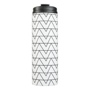 Schwarz-weißer Chevron-Streifen Thermosbecher
