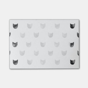 Schwarz-weißer Chic süßes Katzenmuster Post-it Klebezettel